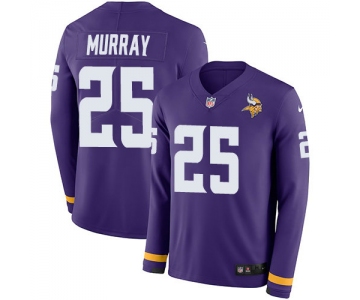 Nike Vikings 25 Latavius Murray Purple Team Color Men's Stitched NFL Limited Therma Long Sleeve Jersey
