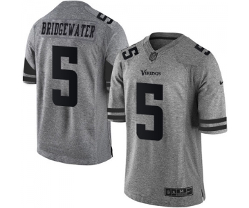 Nike Vikings #5 Teddy Bridgewater Gray Men's Stitched NFL Limited Gridiron Gray Jersey