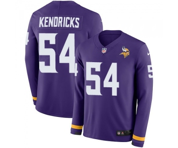 Nike Vikings 54 Eric Kendricks Purple Team Color Men's Stitched NFL Limited Therma Long Sleeve Jersey