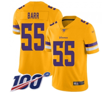 Nike Vikings #55 Anthony Barr Gold Men's Stitched NFL Limited Inverted Legend 100th Season Jersey