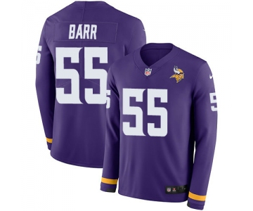 Nike Vikings 55 Anthony Barr Purple Team Color Men's Stitched NFL Limited Therma Long Sleeve Jersey