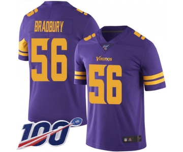 Nike Vikings #56 Garrett Bradbury Purple Men's Stitched NFL Limited Rush 100th Season Jersey