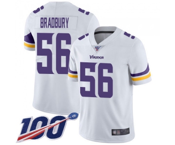 Nike Vikings #56 Garrett Bradbury White Men's Stitched NFL 100th Season Vapor Limited Jersey