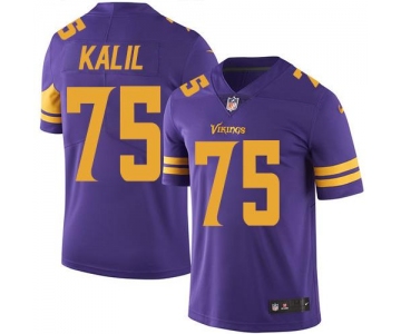 Nike Vikings #75 Matt Kalil Purple Men's Stitched NFL Limited Rush Jersey