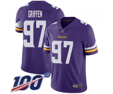 Nike Vikings #97 Everson Griffen Purple Team Color Men's Stitched NFL 100th Season Vapor Limited Jersey