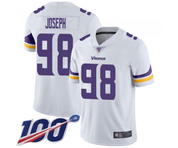 Nike Vikings #98 Linval Joseph White Men's Stitched NFL 100th Season Vapor Limited Jersey