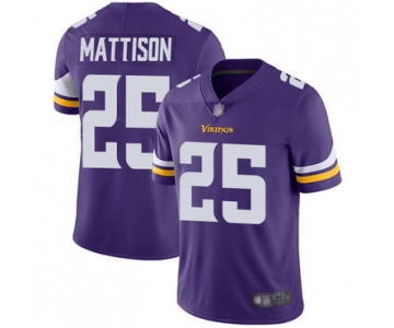 Vikings #25 Alexander Mattison Purple Team Color Men's Stitched Football Vapor Untouchable Limited Jersey