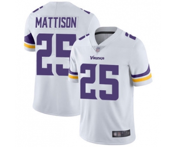 Vikings #25 Alexander Mattison White Men's Stitched Football Vapor Untouchable Limited Jersey