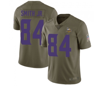 Vikings #84 Irv Smith Jr. Olive Men's Stitched Football Limited 2017 Salute To Service Jersey