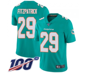 Dolphins #29 Minkah Fitzpatrick Aqua Green Team Color Men's Stitched Football 100th Season Vapor Limited Jersey