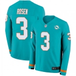 Dolphins #3 Josh Rosen Aqua Green Team Color Men's Stitched Football Limited Therma Long Sleeve Jersey