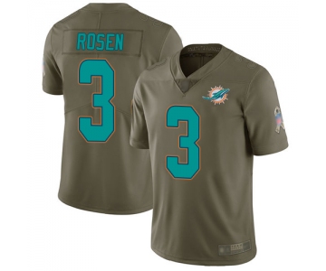 Dolphins #3 Josh Rosen Olive Men's Stitched Football Limited 2017 Salute To Service Jersey