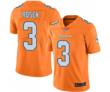 Dolphins #3 Josh Rosen Orange Men's Stitched Football Limited Rush Jersey