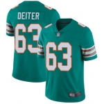 Dolphins #63 Michael Deiter Aqua Green Alternate Men's Stitched Football Vapor Untouchable Limited Jersey