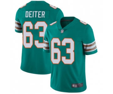 Dolphins #63 Michael Deiter Aqua Green Alternate Men's Stitched Football Vapor Untouchable Limited Jersey