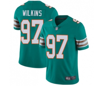 Dolphins #97 Christian Wilkins Aqua Green Alternate Men's Stitched Football Vapor Untouchable Limited Jersey