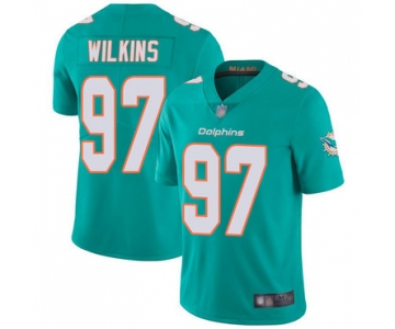 Dolphins #97 Christian Wilkins Aqua Green Team Color Men's Stitched Football Vapor Untouchable Limited Jersey