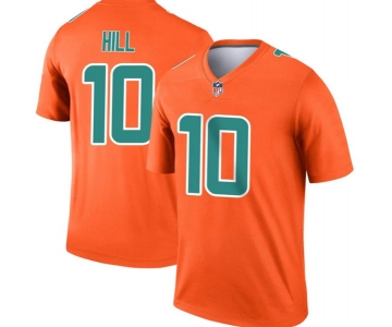 Men's Miami Dolphins #10 Tyreek Hill Orange Inverted Legend Stitched Football Jersey