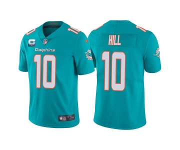 Men's Miami Dolphins 2022 #10 Tyreek Hill Aqua With 2-star C Patch Vapor Untouchable Limited Stitched Football Jerse