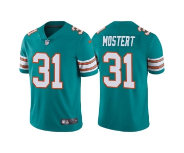 Men's Miami Dolphins #31 Raheem Mostert Aqua Color Rush Limited Stitched Football Jersey