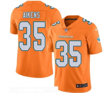 Men's Miami Dolphins #35 Walt Aikens Orange 2016 Color Rush Stitched NFL Nike Limited Jersey