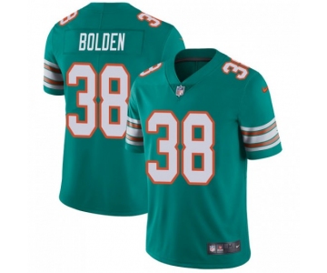 Men's Miami Dolphins #38 Brandon Bolden Nike Limited Alternate Vapor Untouchable Aqua Jersey