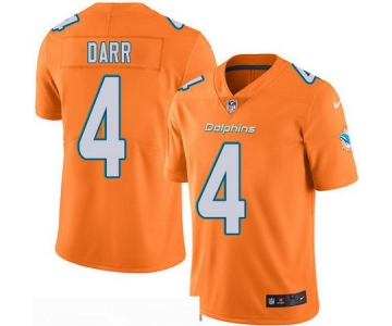 Men's Miami Dolphins #4 Matt Darr Orange 2016 Color Rush Stitched NFL Nike Limited Jersey