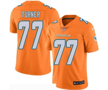 Men's Miami Dolphins #77 Billy Turner Orange 2016 Color Rush Stitched NFL Nike Limited Jersey