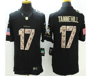 Miami Dolphins #17 Ryan Tannehill Nike Salute to Service Nike Black Limited Jersey