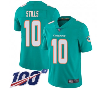 Nike Dolphins #10 Kenny Stills Aqua Green Team Color Men's Stitched NFL 100th Season Vapor Limited Jersey