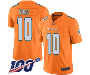 Nike Dolphins #10 Kenny Stills Orange Men's Stitched NFL Limited Rush 100th Season Jersey