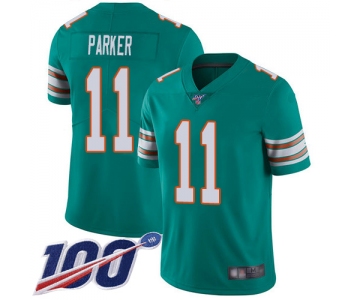 Nike Dolphins #11 DeVante Parker Aqua Green Alternate Men's Stitched NFL 100th Season Vapor Limited Jersey