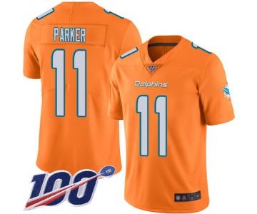 Nike Dolphins #11 DeVante Parker Orange Men's Stitched NFL Limited Rush 100th Season Jersey