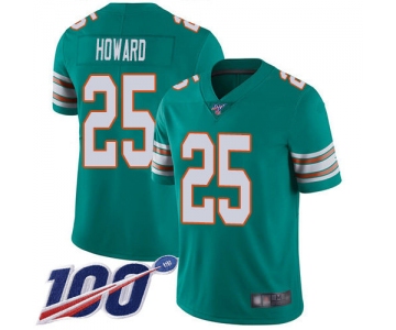 Nike Dolphins #25 Xavien Howard Aqua Green Alternate Men's Stitched NFL 100th Season Vapor Limited Jersey