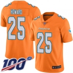 Nike Dolphins #25 Xavien Howard Orange Men's Stitched NFL Limited Rush 100th Season Jersey