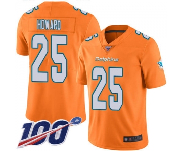 Nike Dolphins #25 Xavien Howard Orange Men's Stitched NFL Limited Rush 100th Season Jersey