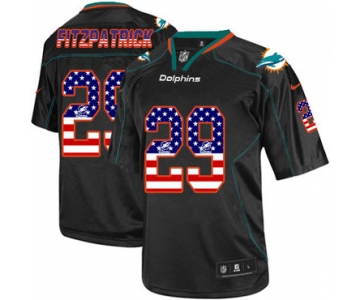 Nike Dolphins #29 Minkah Fitzpatrick Black Men's Stitched NFL Elite USA Flag Fashion Jersey