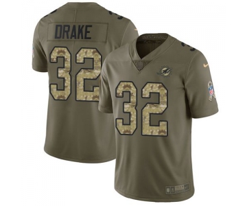 Nike Dolphins 32 Kenyan Drake Olive Camo Salute To Service Limited Jersey