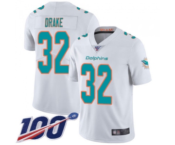 Nike Dolphins #32 Kenyan Drake White Men's Stitched NFL 100th Season Vapor Limited Jersey