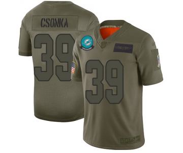 Nike Dolphins #39 Larry Csonka Camo Men's Stitched NFL Limited 2019 Salute To Service Jersey