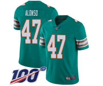 Nike Dolphins #47 Kiko Alonso Aqua Green Alternate Men's Stitched NFL 100th Season Vapor Limited Jersey