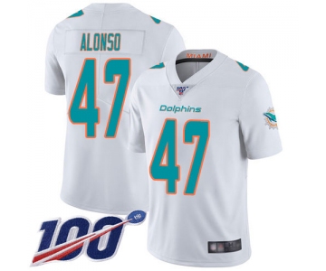 Nike Dolphins #47 Kiko Alonso White Men's Stitched NFL 100th Season Vapor Limited Jersey