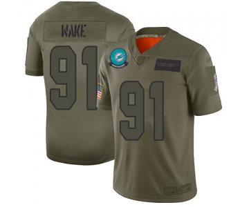 Nike Dolphins #91 Cameron Wake Camo Men's Stitched NFL Limited 2019 Salute To Service Jersey