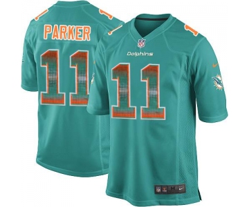 Nike Miami Dolphins #11 DeVante Parker Aqua Green Team Color Men's Stitched NFL Limited Strobe Jersey