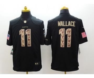 Nike Miami Dolphins #11 Mike Wallace Salute to Service Black Limited Jersey