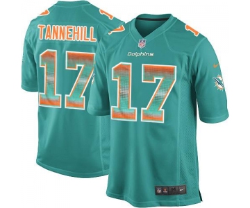 Nike Miami Dolphins #17 Ryan Tannehill Aqua Green Team Color Men's Stitched NFL Limited Strobe Jersey