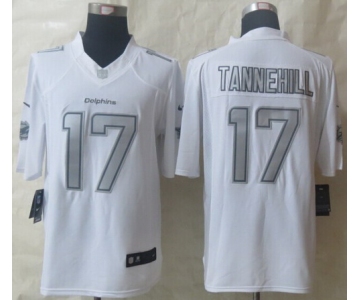 Nike Miami Dolphins #17 Ryan Tannehill Platinum White Limited Jersey