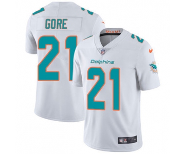 Nike Miami Dolphins #21 Frank Gore White Men's Stitched NFL Vapor Untouchable Limited Jersey