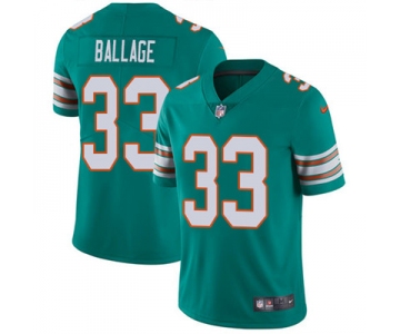 Nike Miami Dolphins #33 Kalen Ballage Aqua Green Alternate Men's Stitched NFL Vapor Untouchable Limited Jersey