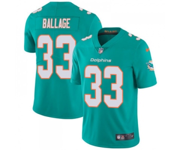 Nike Miami Dolphins #33 Kalen Ballage Aqua Green Team Color Men's Stitched NFL Vapor Untouchable Limited Jersey